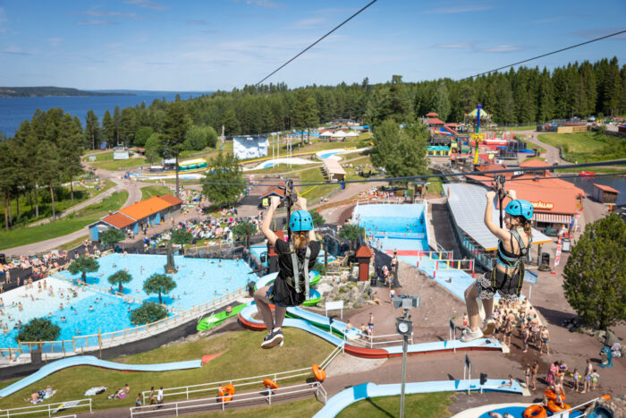 Zipline på Leksand sommaland